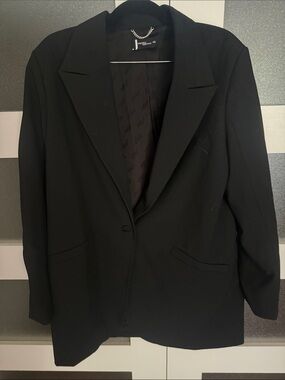 Joelle Collection Black Women's Single-Button Suit Jacket